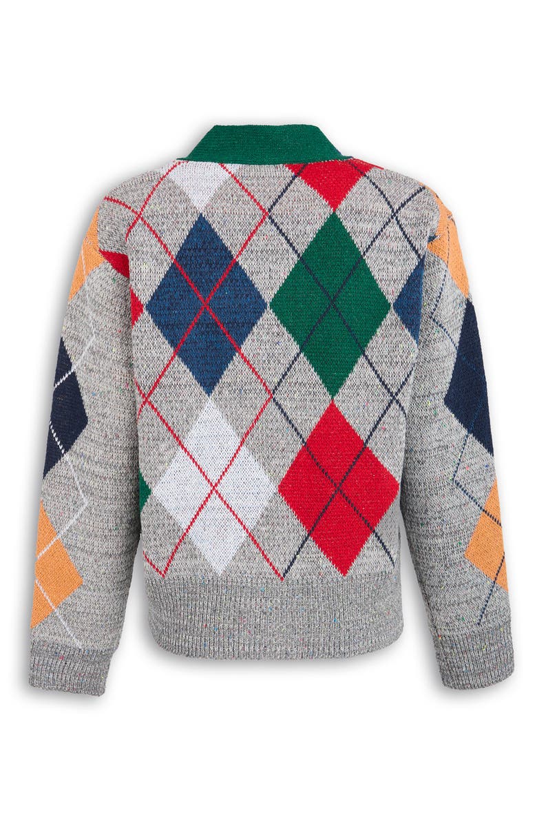 SAACHI Argyle Knit Cardigan, Alternate, color, Grey