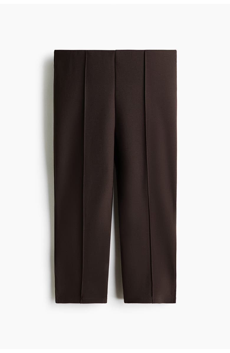 H&M Crease-leg Capri Leggings, Main, color, Dark Brown