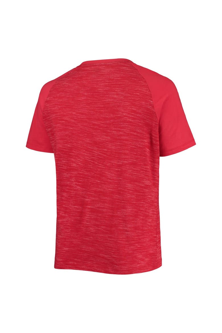 Women's New Era Red Washington Nationals Plus Size Raglan V-Neck T-Shirt, Alternate, color, Red
