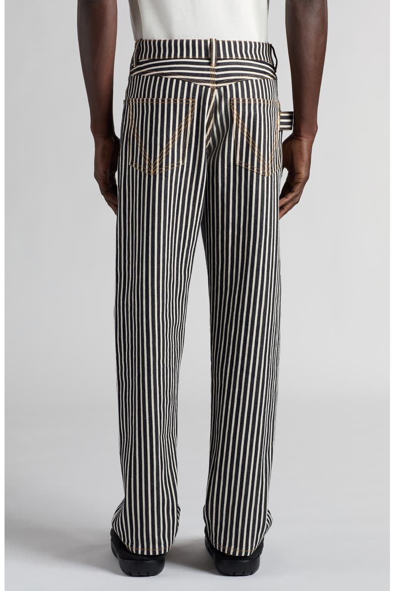 Engineer Stripe Straight Leg Cotton Drill Pants, Alternate, color, NAVY/ ECRU