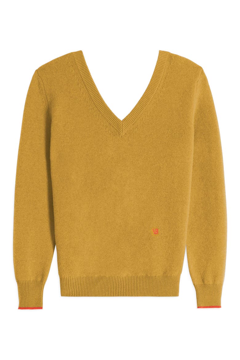 Women's Double V-Neck Stretch Cashmere Sweater, Main, color, OLIVE