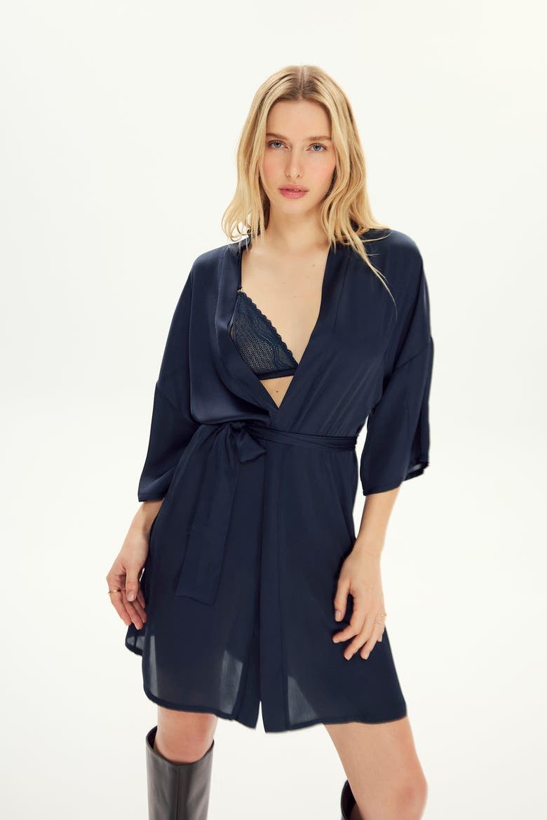 Silky Satin Gift Set, Alternate, color, Navy
