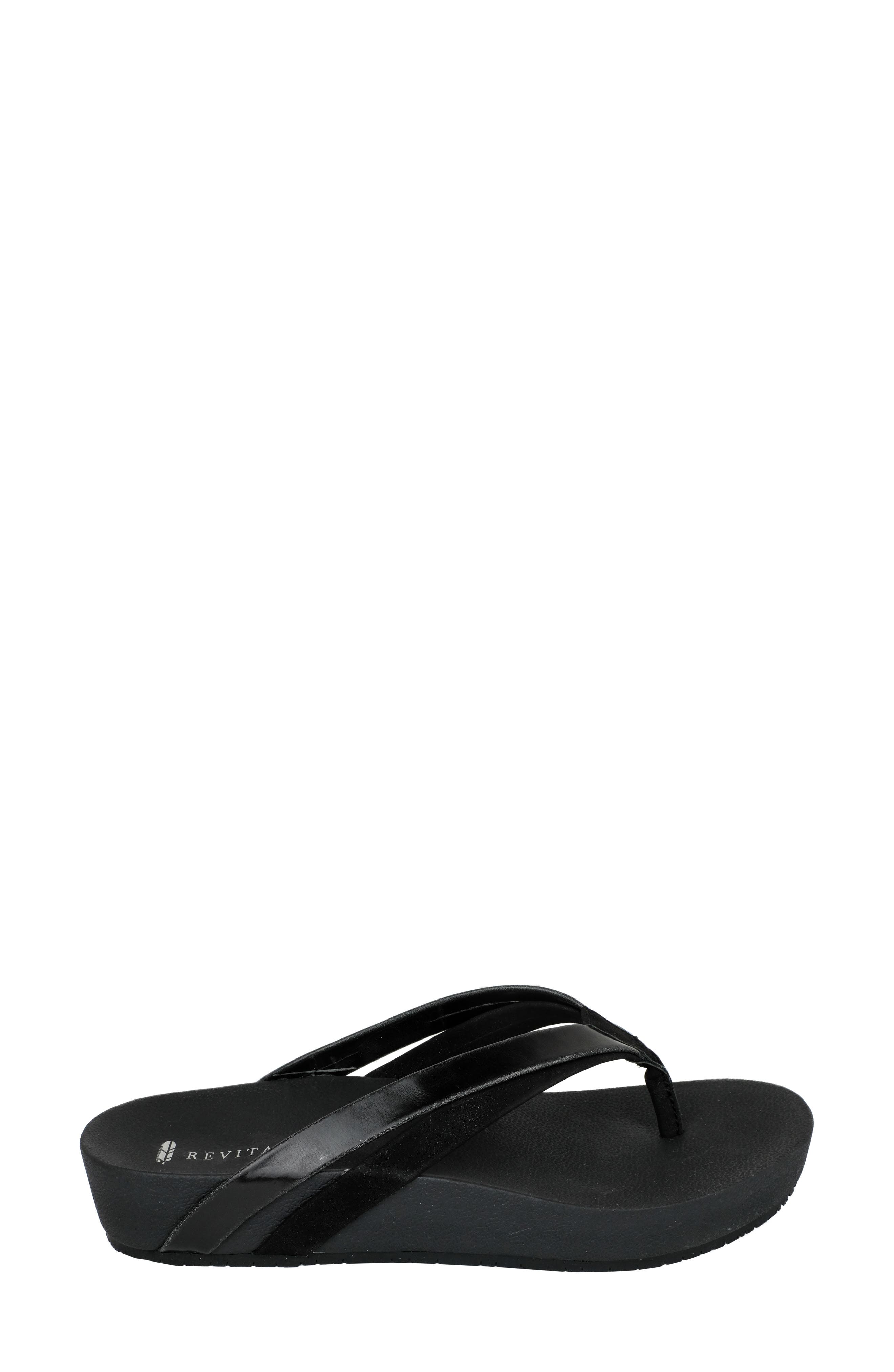 Sandy Seas Orthotic Flip Flop, Alternate, color, BLACK