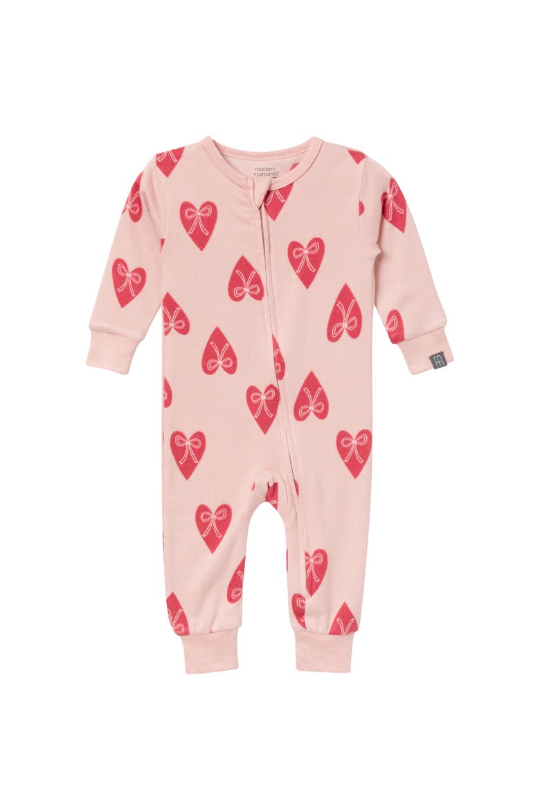 Baby & Toddler Girls Pink Hearts Footless Pajamas, Main, color, Hearts