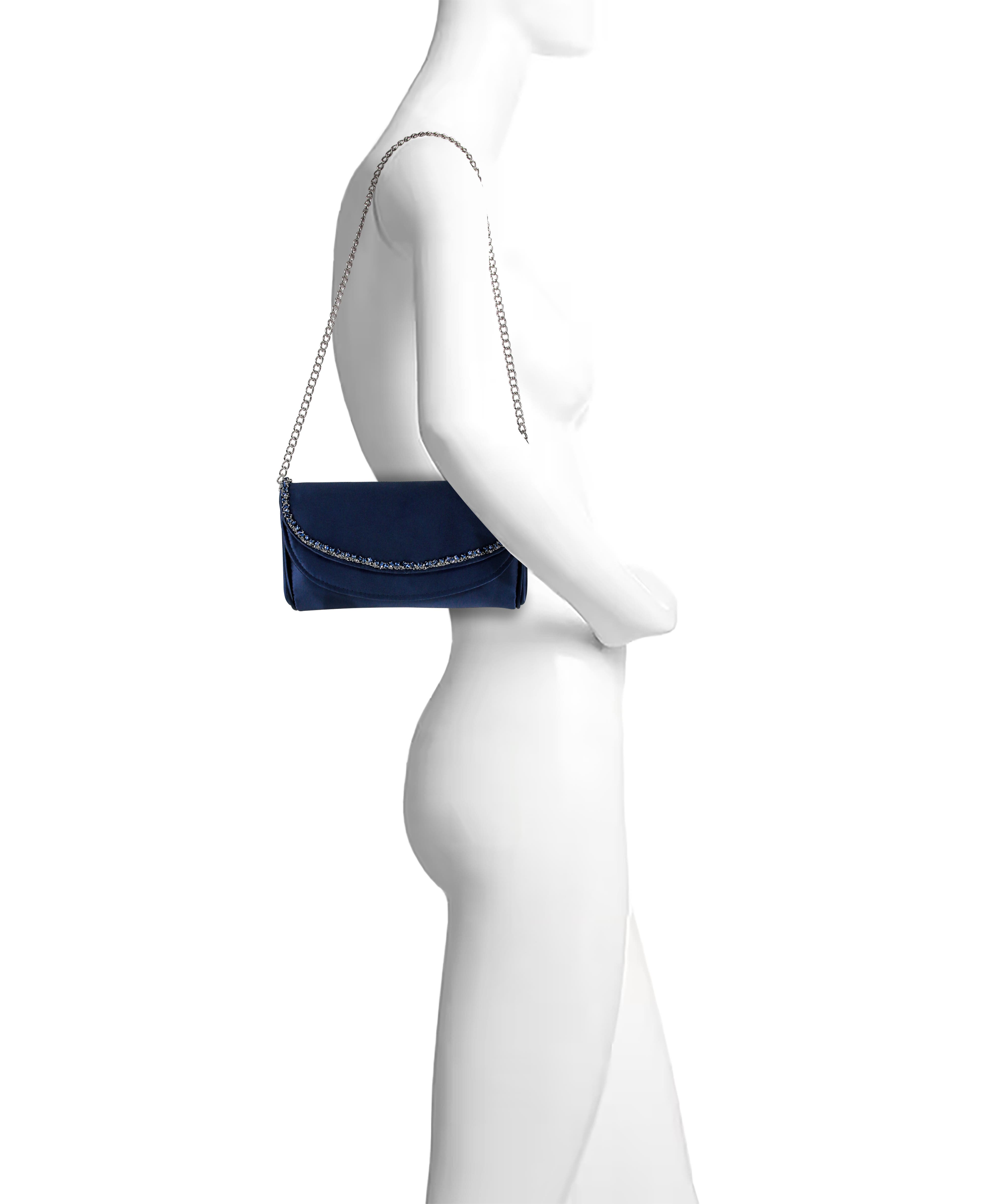 Talia Double Flap Clutch, Alternate, color, Navy