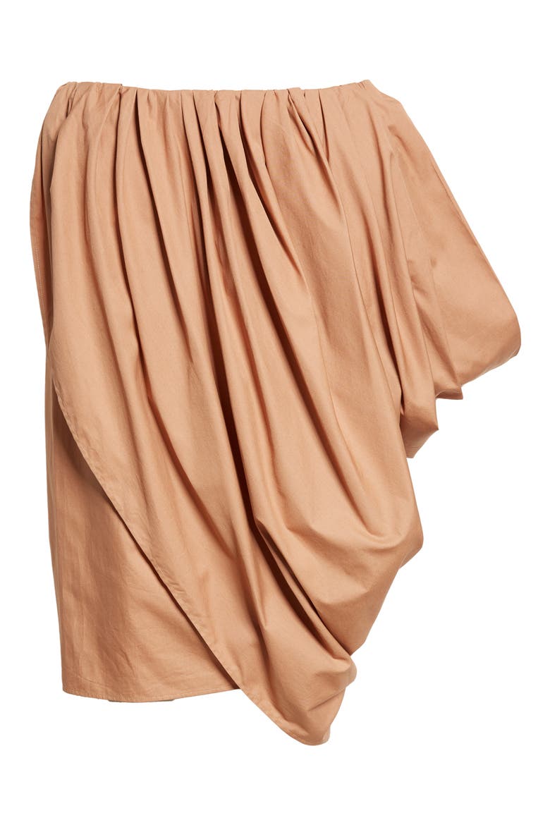 Draped Organic Cotton Poplin Skirt, Alternate, color, REEF SHELL
