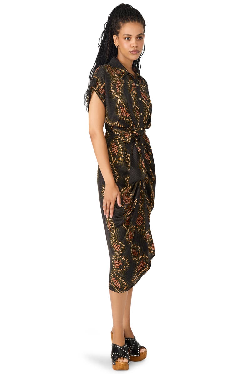 Steve Madden Tori Abstract Print Shirtdress, Alternate, color, Fossil Brown