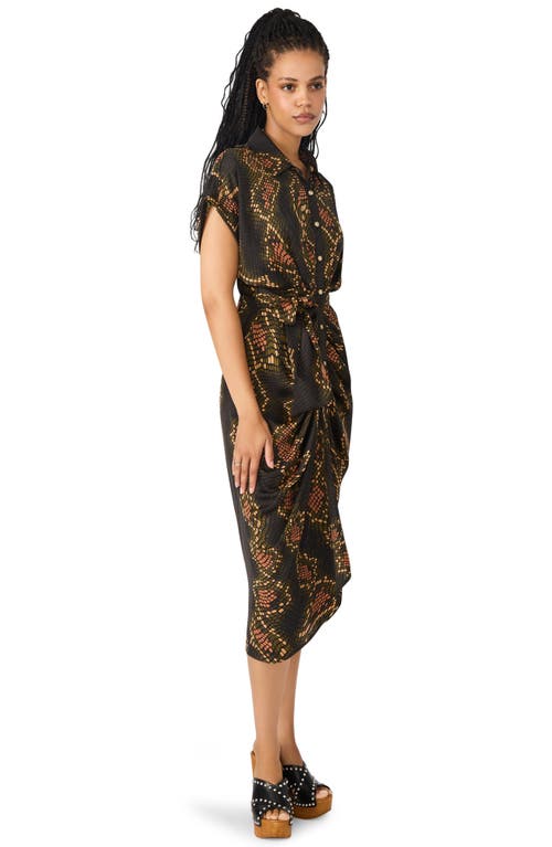 Steve Madden Tori Abstract Print Shirtdress In Brown