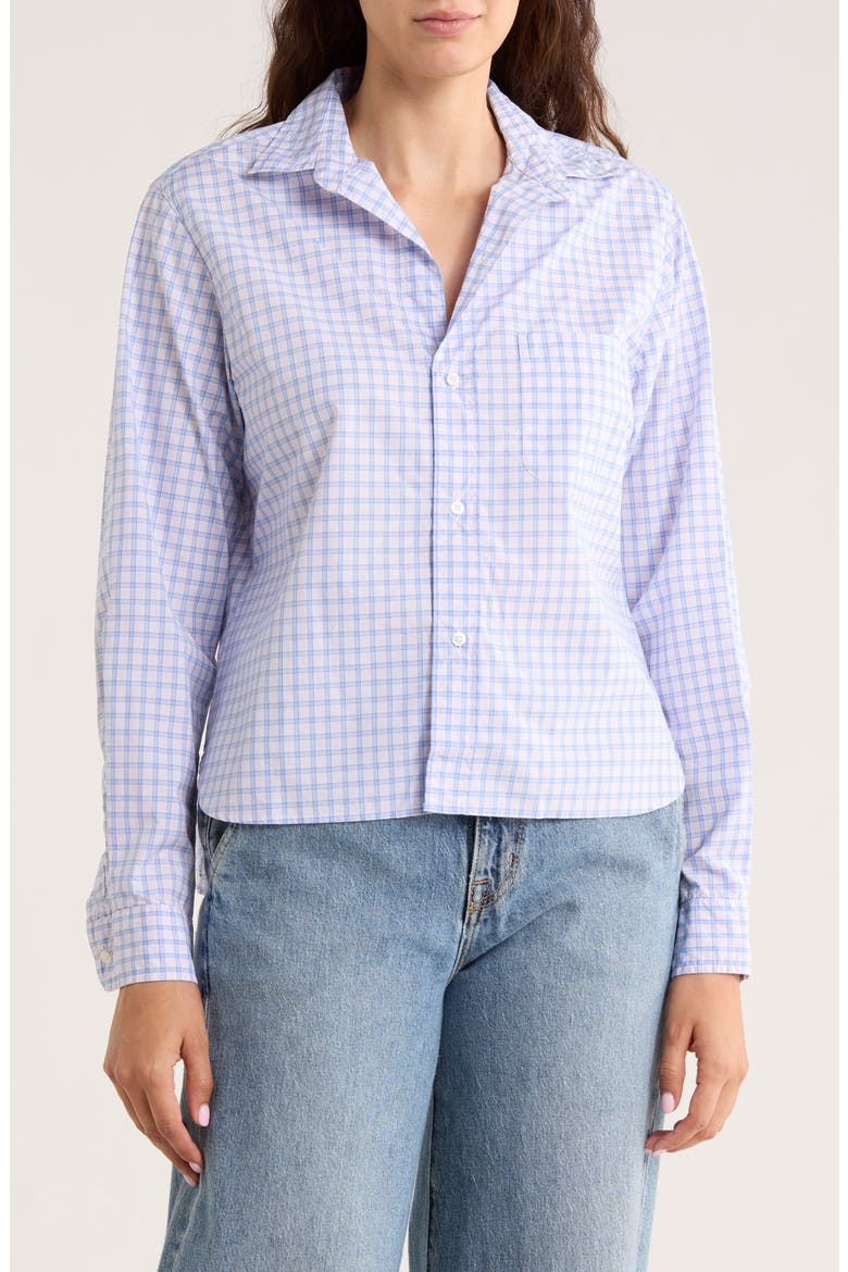 Grid Print Untuckable Button-Up Shirt, Main, color, PINK/ BLUE SMALL PLAID