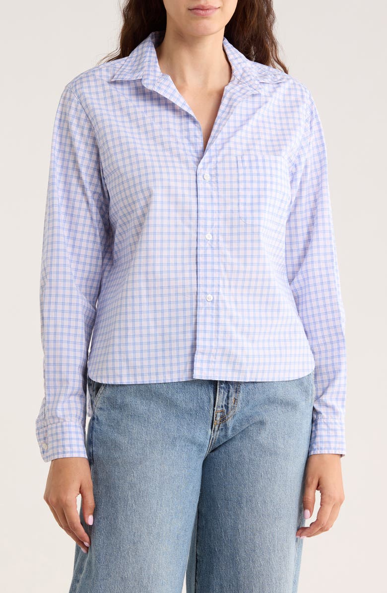 Frank & Eileen Grid Print Untuckable Button-Up Shirt, Main, color, Pink/ Blue Small Plaid