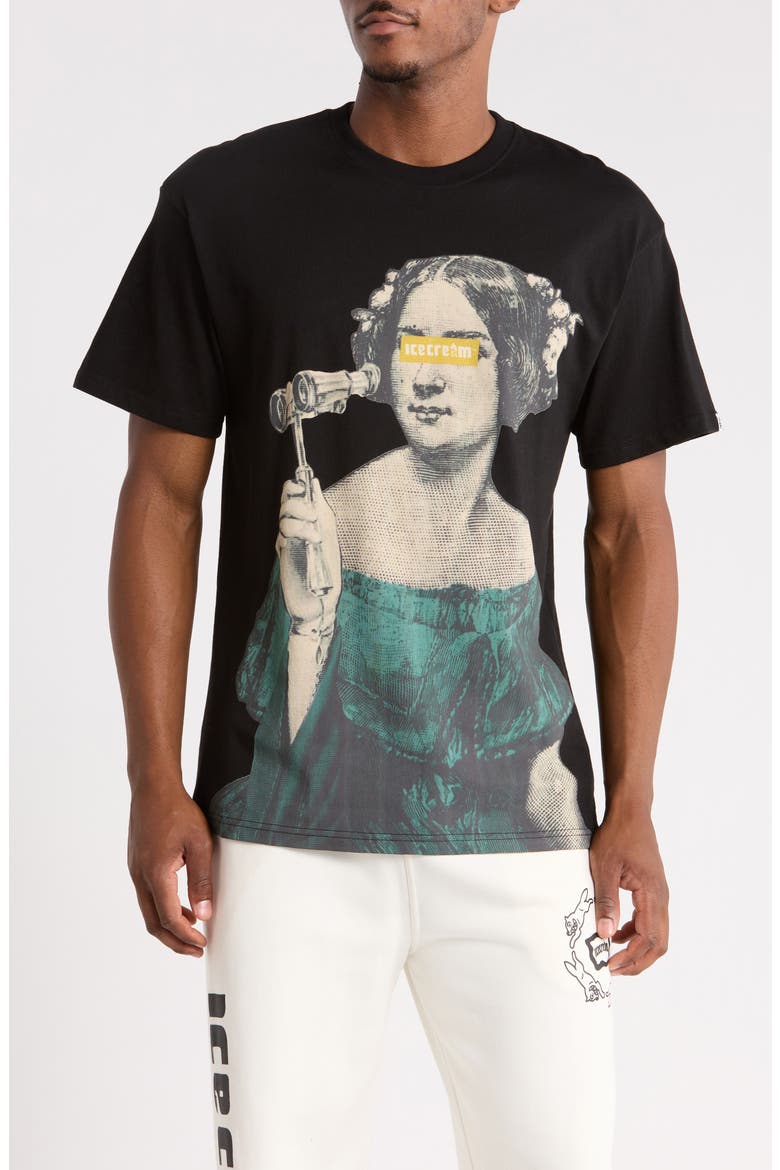 Opera Graphic T-Shirt, Main, color, BLACK