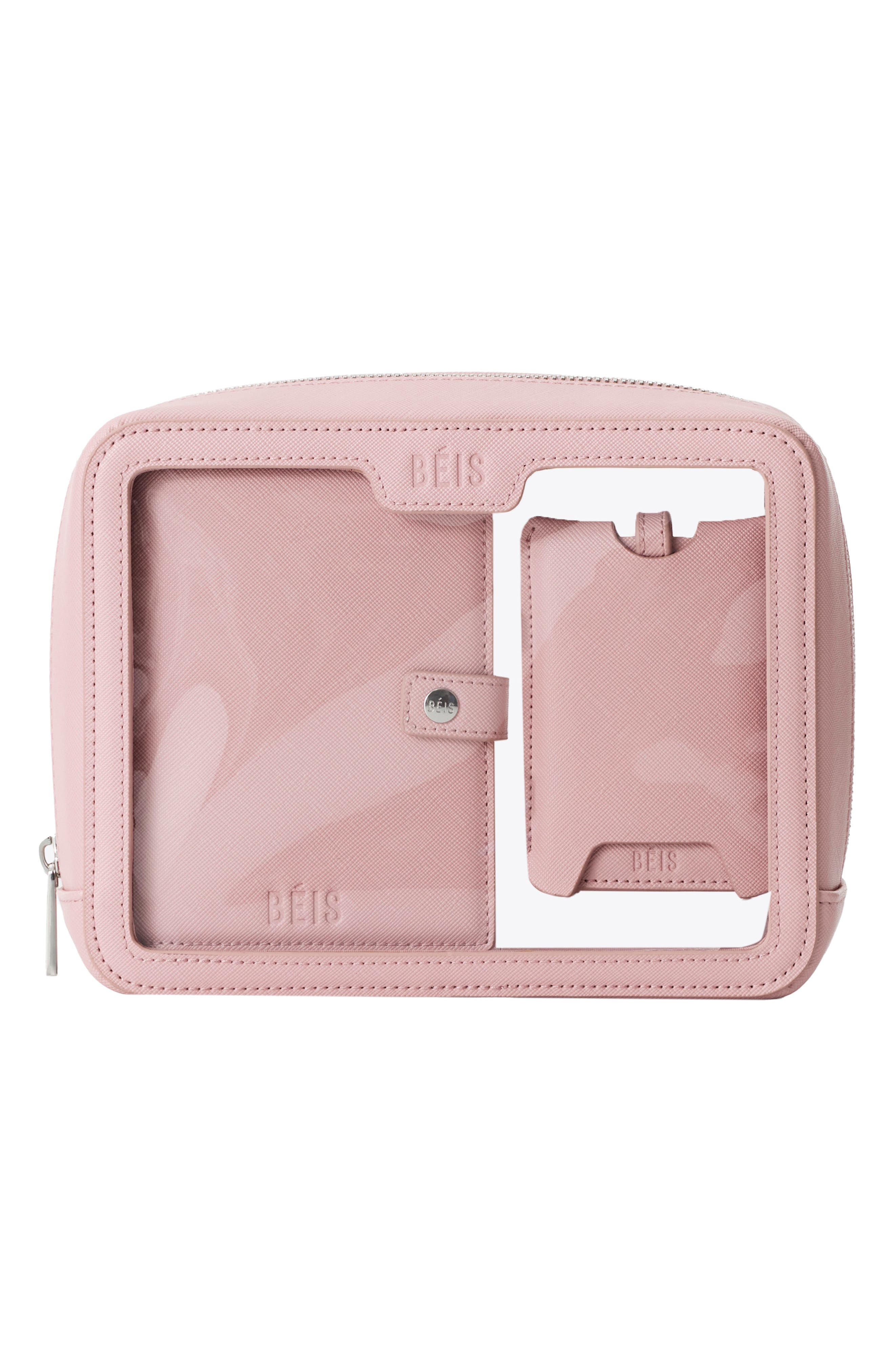 Béis The Passport Holder & Luggage Tag Set, Alternate, color, Atlas Pink