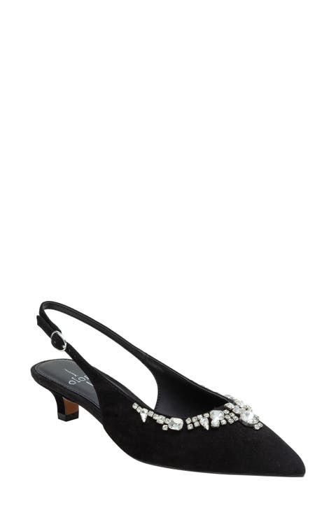 Crystal Embellished Slingback Pump (Women)