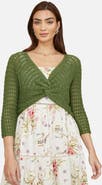 Yumi Crochet Cotton Twisted Bolero Cardigan