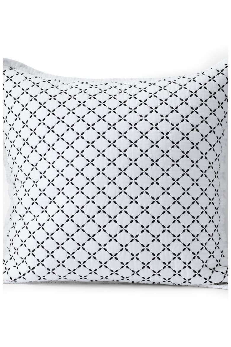 Solid Diamond Double Voile Pillow Sham, Alternate, color, Black Slate