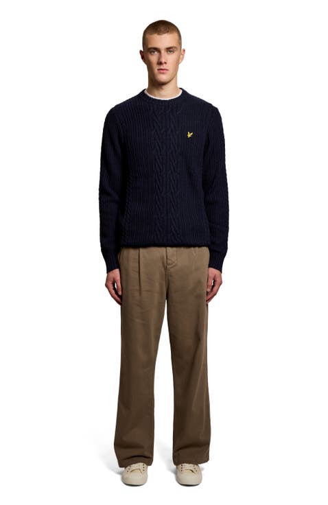 Ribbed Cable Knit Long Sleeve Sweater