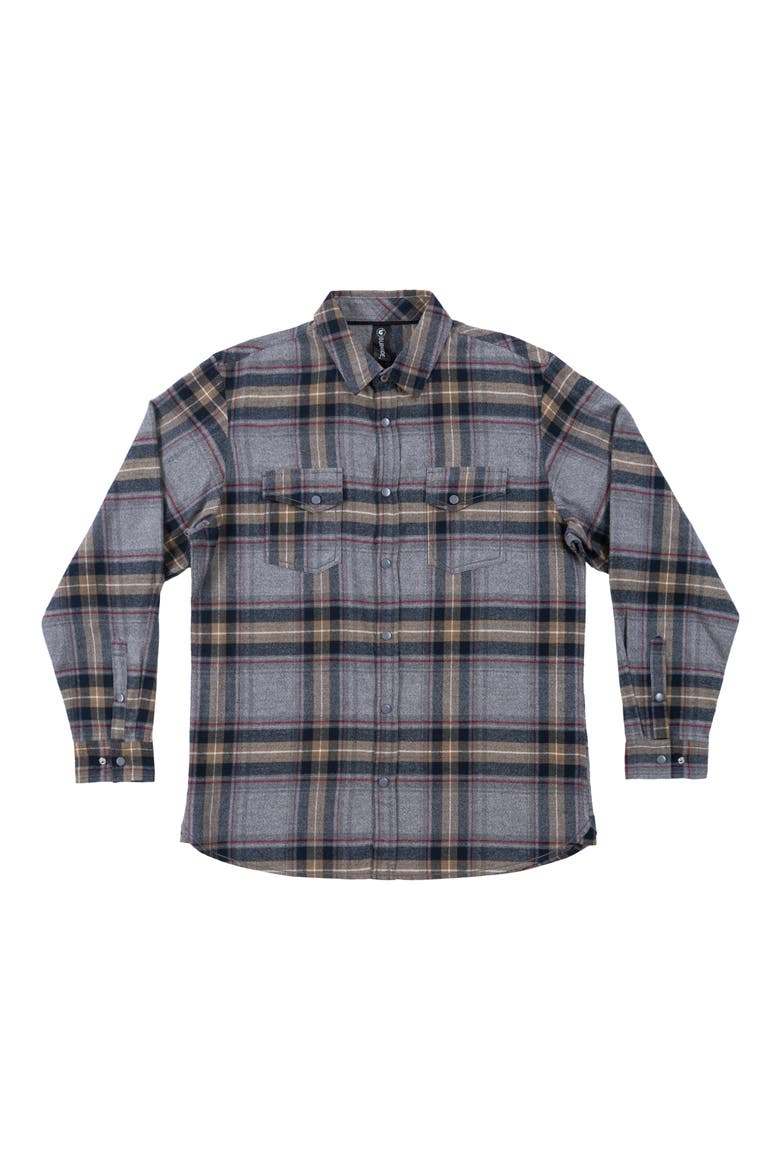 Plaid Flannel Shirt, Main, color, LIGHT GREY