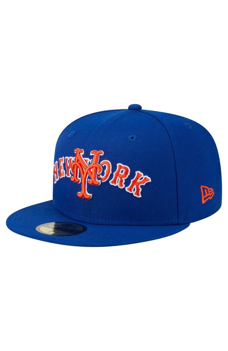 New Era Men's New Era Royal New York Mets Overlap 59FIFTY Fitted Hat, Main, color,