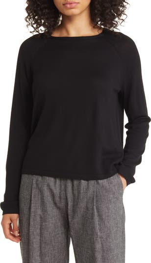 EILEEN FISHER Womens Black Long Sleeve Boat Neck Wear To Work Sweater main image 0