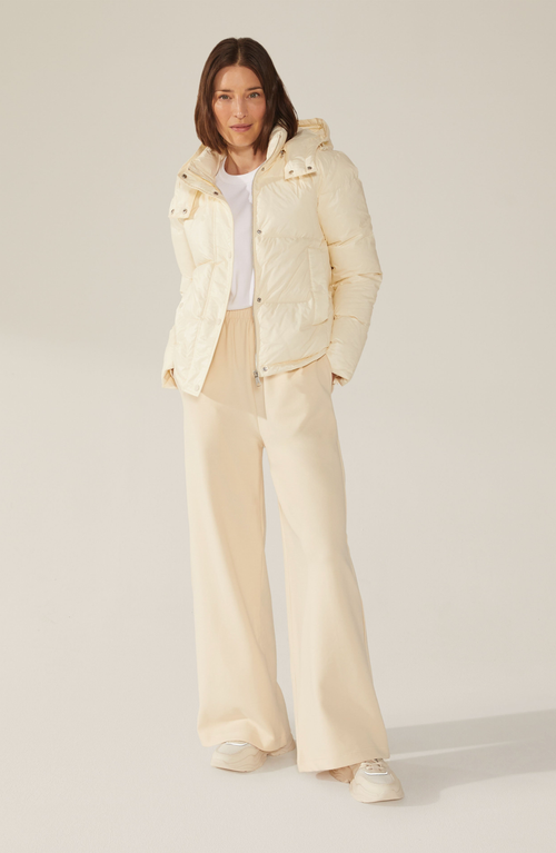 Italic Adeline Hooded Down Puffer Jacket In Cream