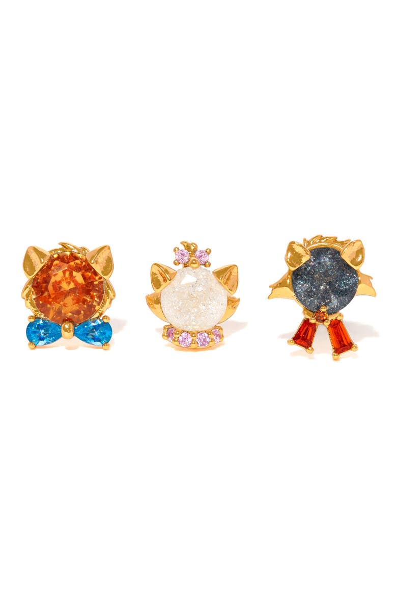 Disney The Aristocats Stud Earrings Set, Main, color, GOLD