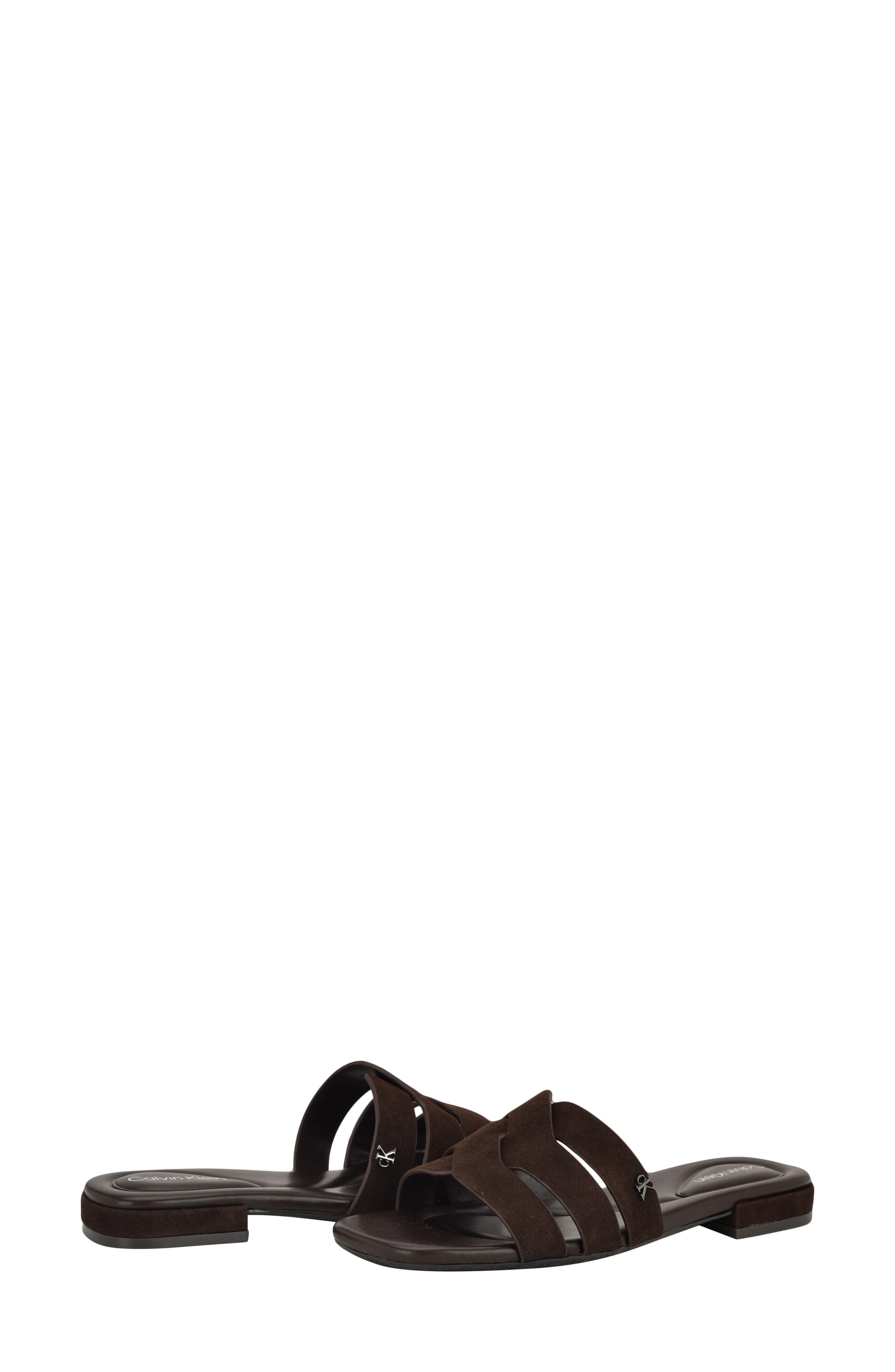 Calvin Klein Tisha Slide Sandal, Alternate, color, Brown