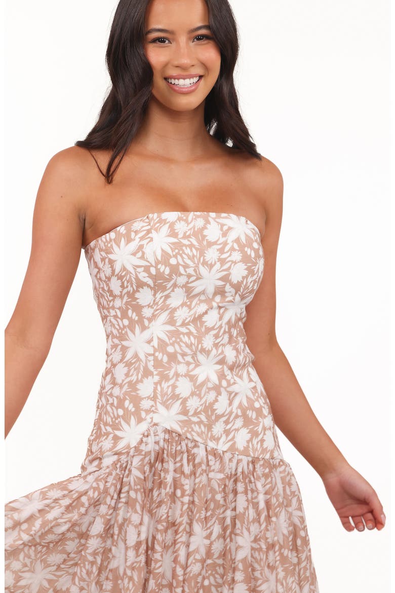 Nyx Strapless Drop Waist Maxi Dress, Alternate, color, MOCHA