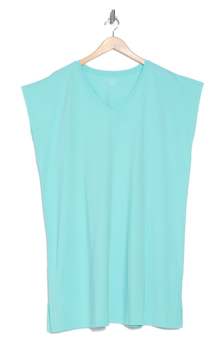 Eileen Fisher V-Neck Tank Dress, Alternate, color, Aqua