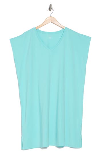 Eileen Fisher V-neck Tank Dress In Aqua