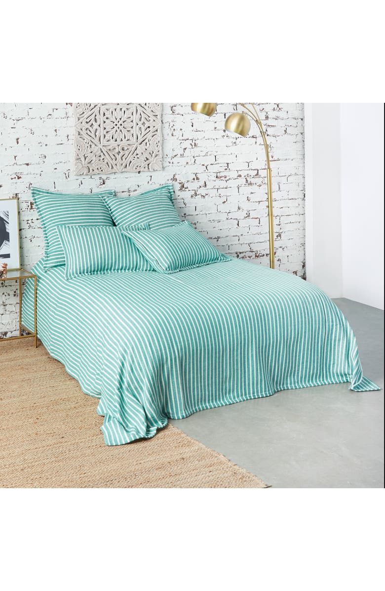 carol & frank Bengal Stripe Blanket, Alternate, color, Green