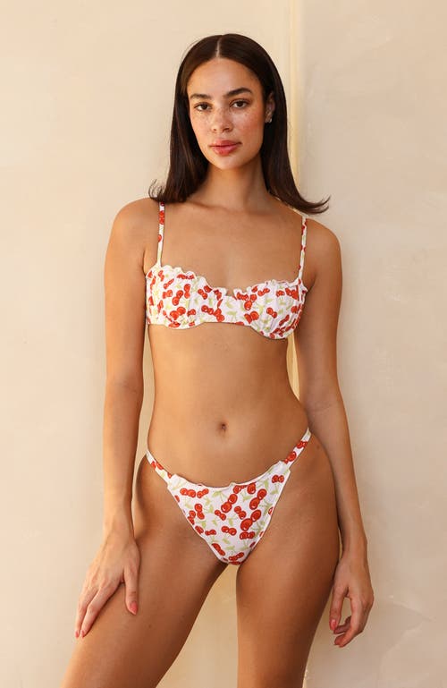 Dippin Daisys Lucca Cheeky Bikini Bottom In Cherise White