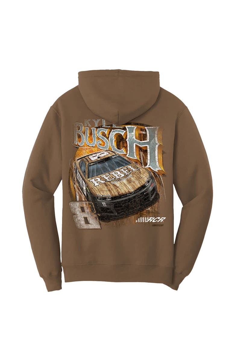 NASCAR Men's Richard Childress Racing Team Collection Brown Kyle Busch Rebel Bourbon Pullover Hoodie, Alternate, color, 