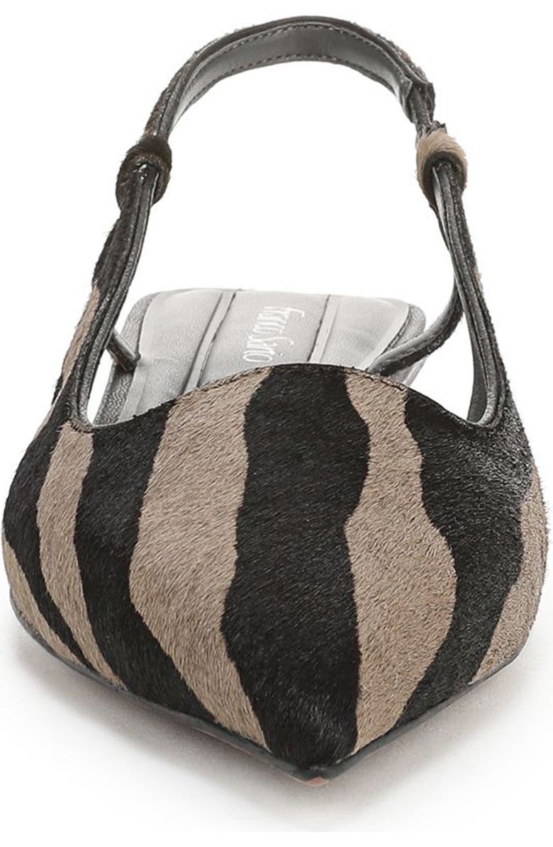 Franco Sarto Palmira Slingback Genuine Calf Hair Pointed Toe Flat, Alternate, color, Mocha Grey