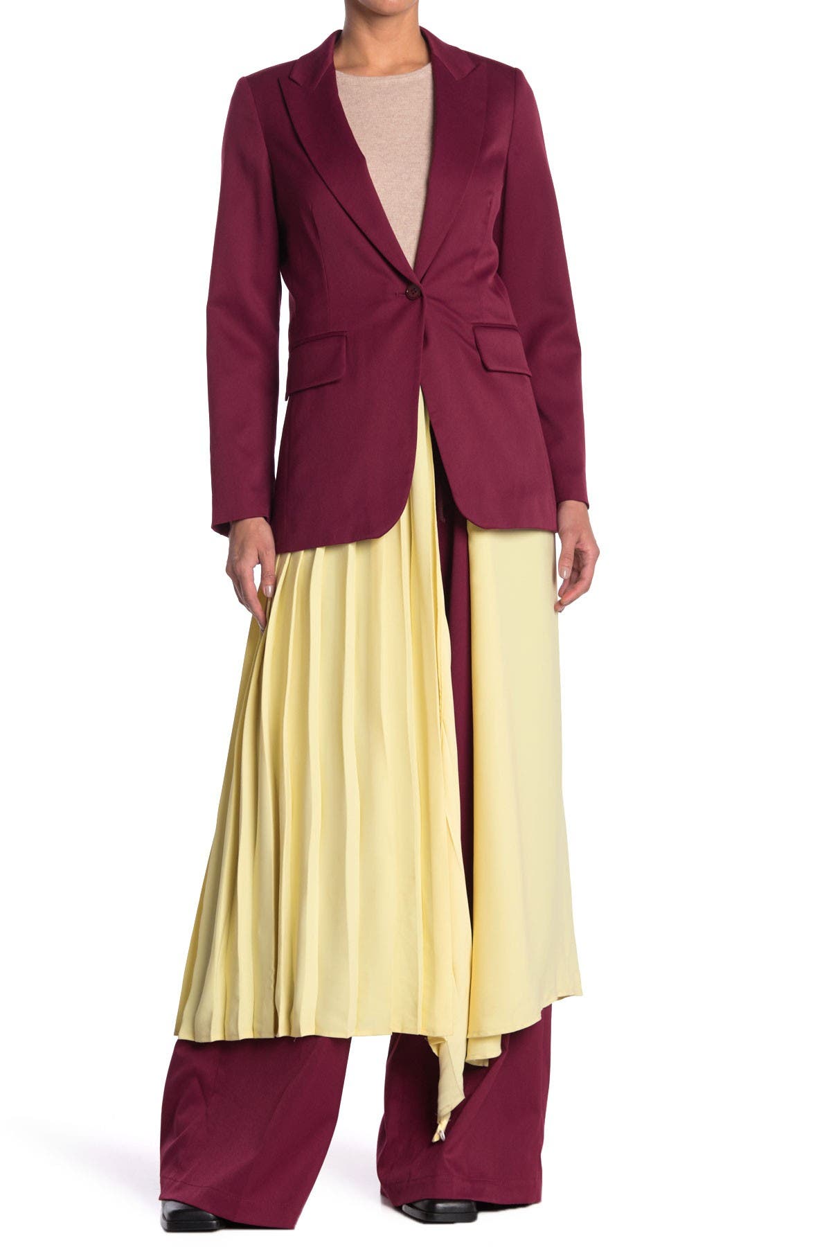 Maison Margiela Peak Lapel Blazer & Pleated Slip Lining (Women ...