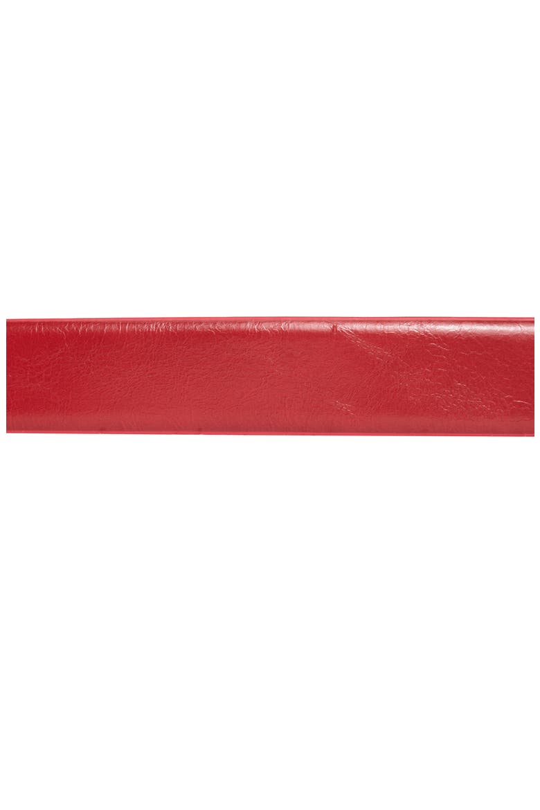 Bevel Edge Buckle Faux Leather Belt, Alternate, color, RED
