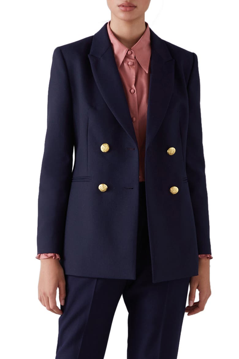 Mariner Double Breasted Blazer, Main, color, NAVY