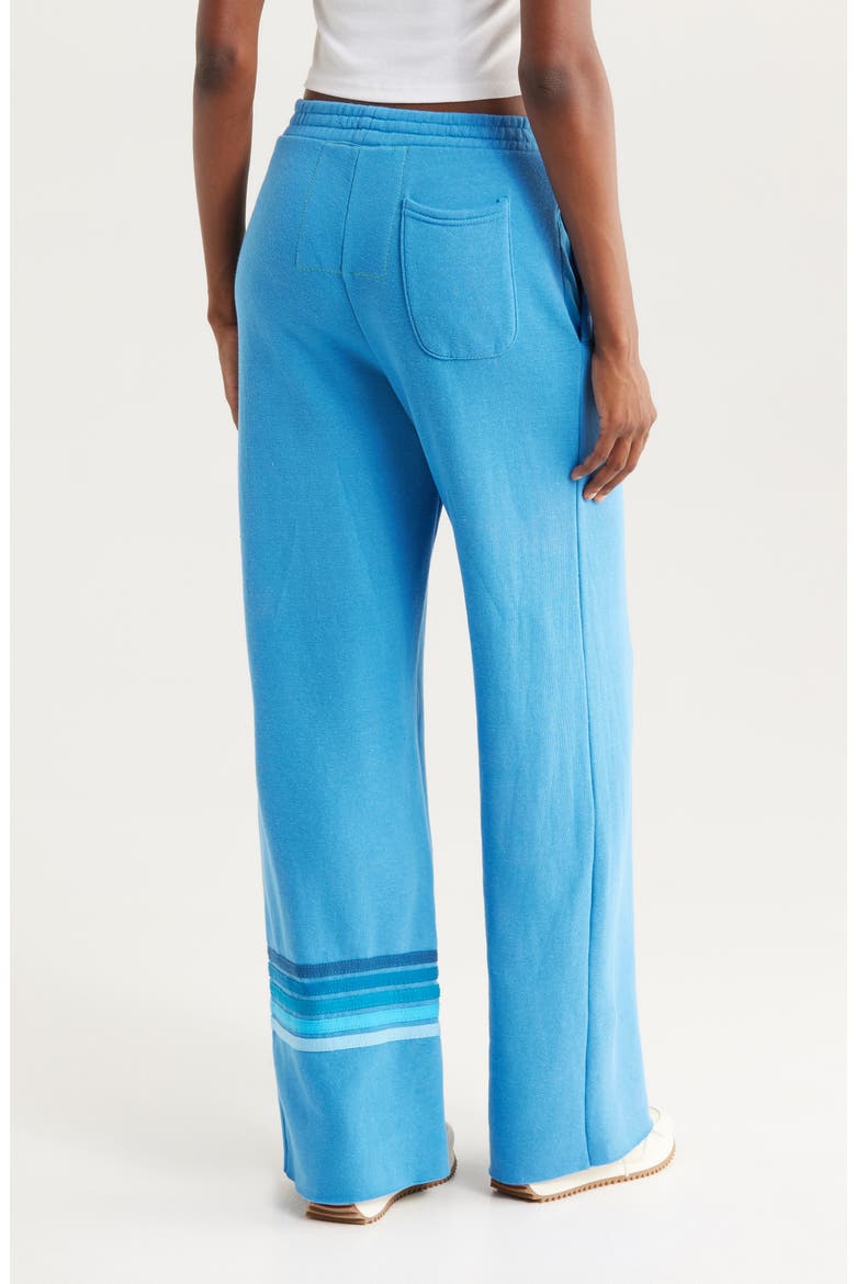 Rugby Stitch Wide Leg Sweatpants, Alternate, color, COBALT/ BLUE