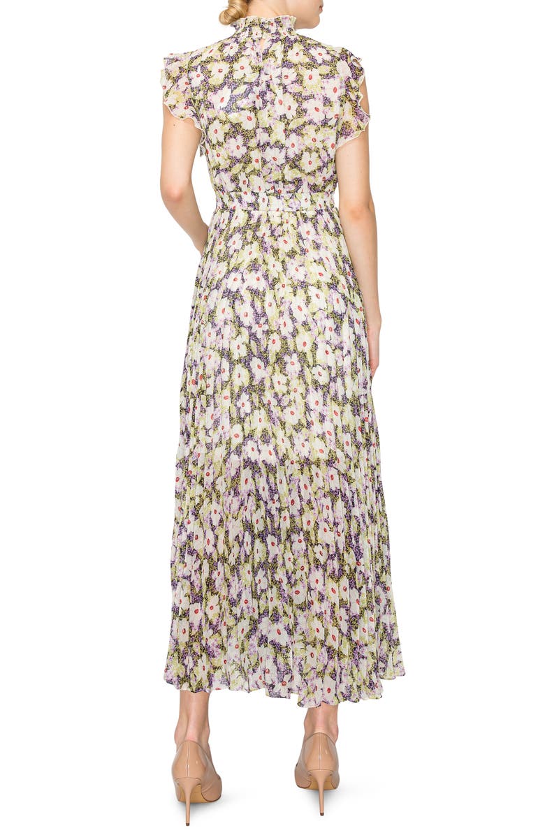 MELLODAY Patterned Flutter Sleeve Maxi Dress, Alternate, color, 