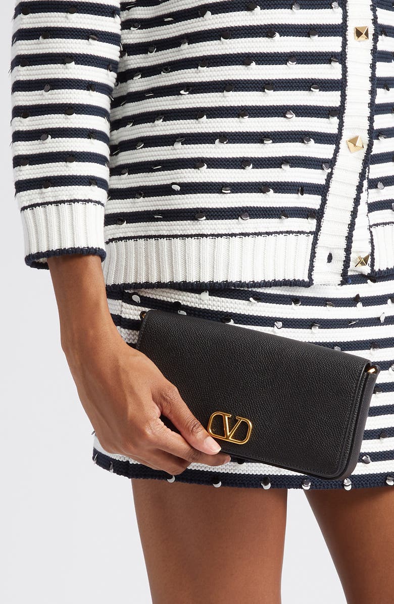 Valentino Garavani VLOGO Signature Leather Crossbody Pouch Bag, Alternate, color,