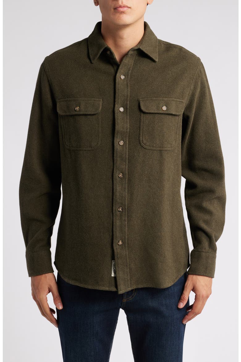 Flannel Work Shirt, Alternate, color, OLIVE