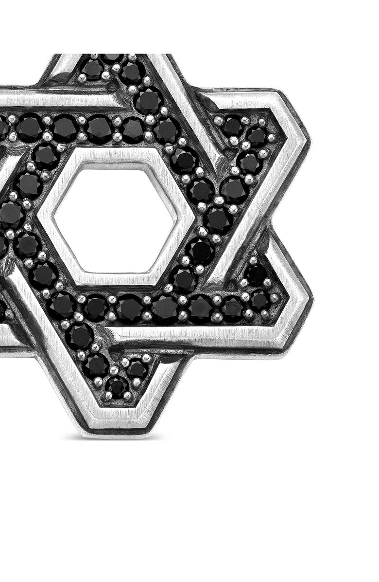 David Yurman Deco Star of David Pendant with Pavé Black Diamonds, Alternate, color, Silver/ Black Diamond