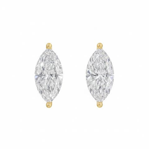 Lab Grown Diamond Marquise Stud Earring 14K