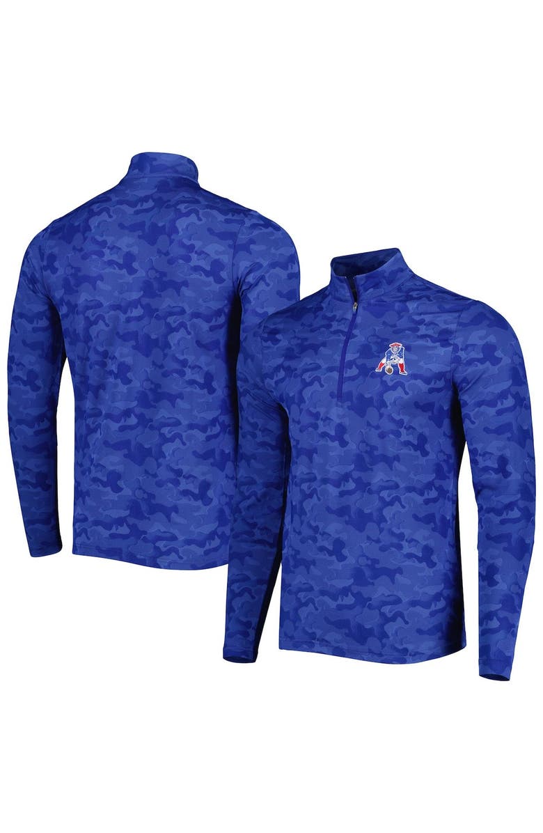 ANTIGUA Men's Antigua Royal New England Patriots Brigade Throwback Quarter-Zip Top, Main, color, Royal
