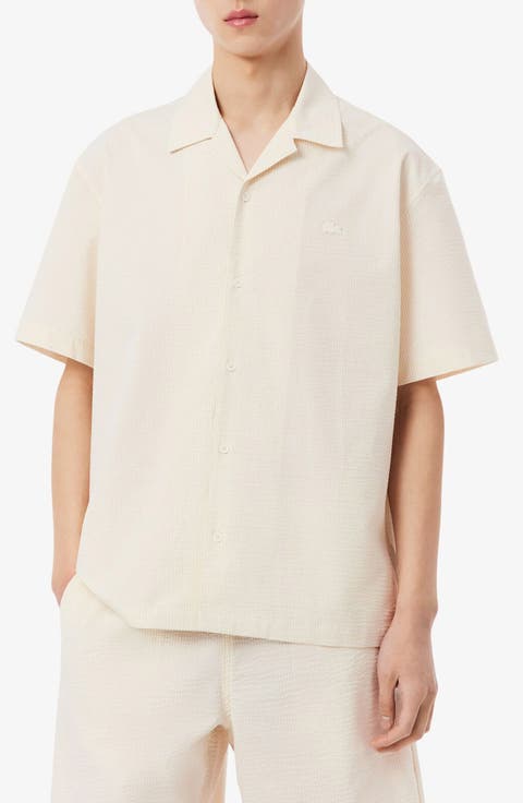 Cotton Blend Seersucker Sport Shirt