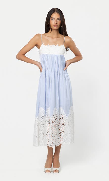Juniper Lace Combo Seersucker Dress