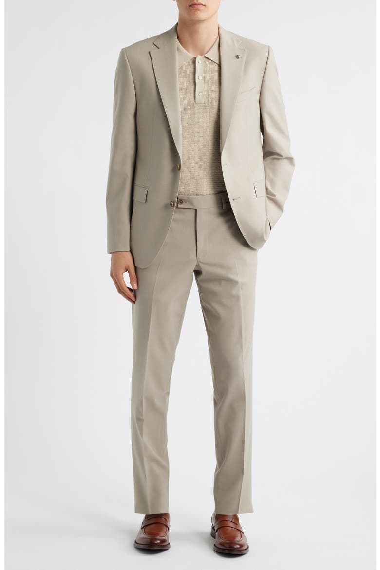 Esprit Solid Stretch Suit, Main, color, TAN
