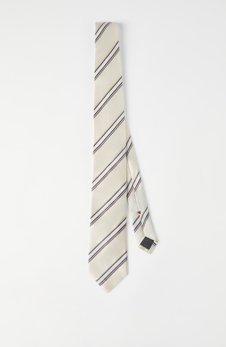 Brunello Cucinelli Silk necktie, Alternate, color, Panama