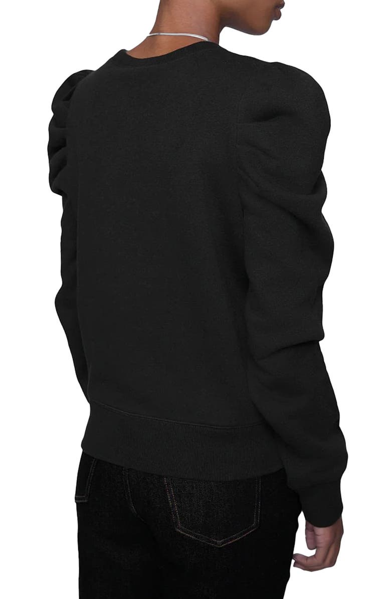 Rebecca Minkoff Janine Puff Sleeve Sweatshirt, Alternate, color, True Black