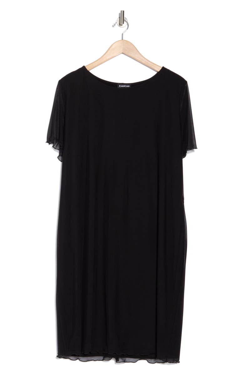 bebe Powermesh T-Shirt Dress, Alternate, color,