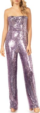 Dress the Population Andy Sequin Strapless Jumpsuit